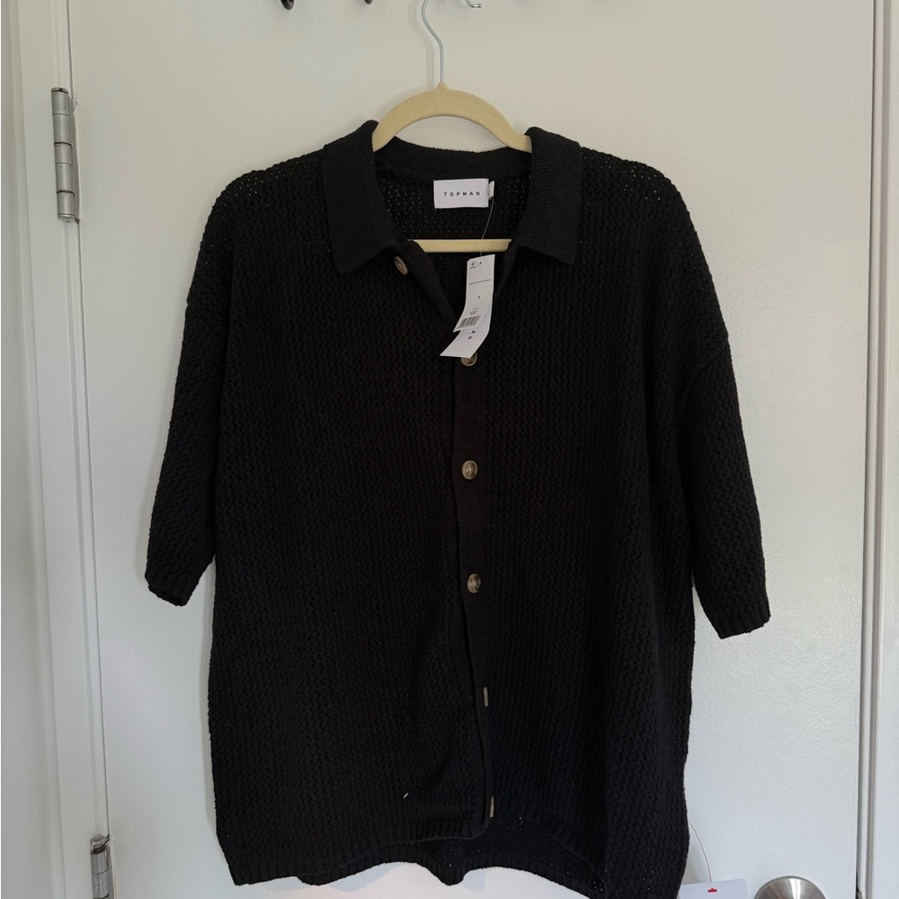 Topman Black Knit Top